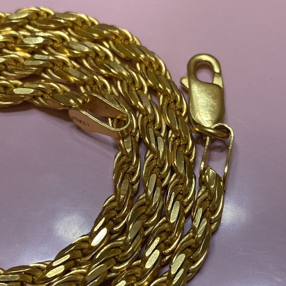 💛 Gold Vermeil Thick Italian Crafted Chain - Picture 5 of 7